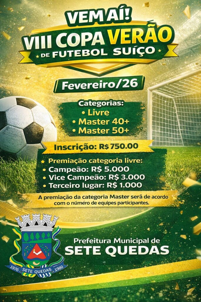 Abertas as inscrições para a VIII Copa Verão de Futebol Suíço em Sete Quedas