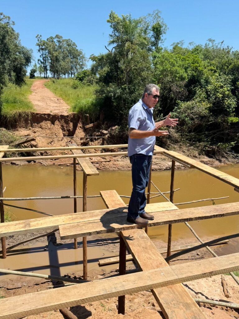 Prefeito Heliomar Klabunde agradece governador e Agesul por ponte e recuperação de rodovia em Paranhos
