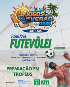 Prefeitura de Juti anuncia calendário oficial dos “Jogos de Verão 2026” com dez modalidades esportivas