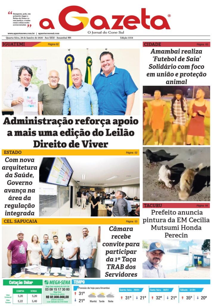 Jornal A Gazeta – Edição de 28 de janeiro de 2026