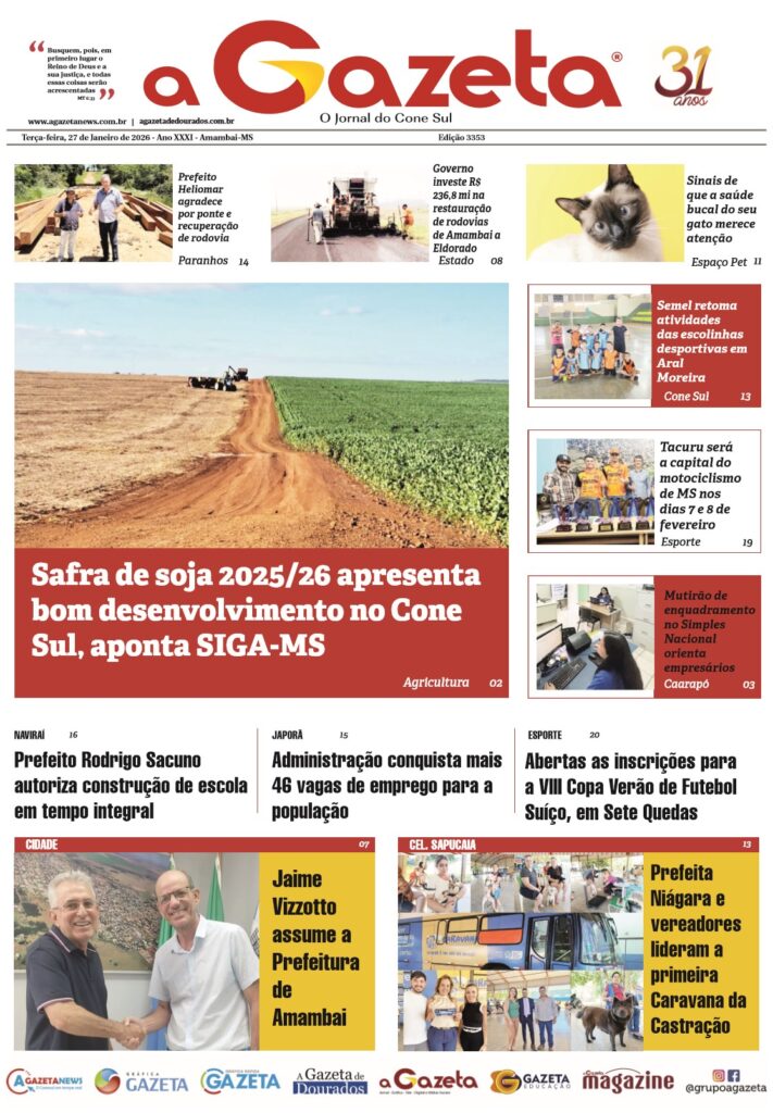 Jornal A Gazeta – Edição de 27 de janeiro de 2026
