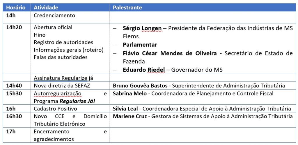 Fiems e Sefaz promovem evento para aproximar contribuintes e debater ações fiscais Fiems e Sefaz promovem evento para aproximar contribuintes e debater ações fiscais