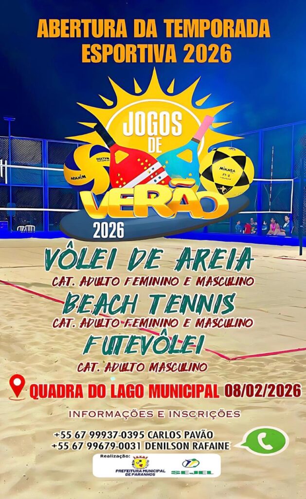 Jogos de Verão abrem o calendário esportivo 2026 da Sejel em Paranhos Jogos de Verão abrem o calendário esportivo 2026 da Sejel em Paranhos