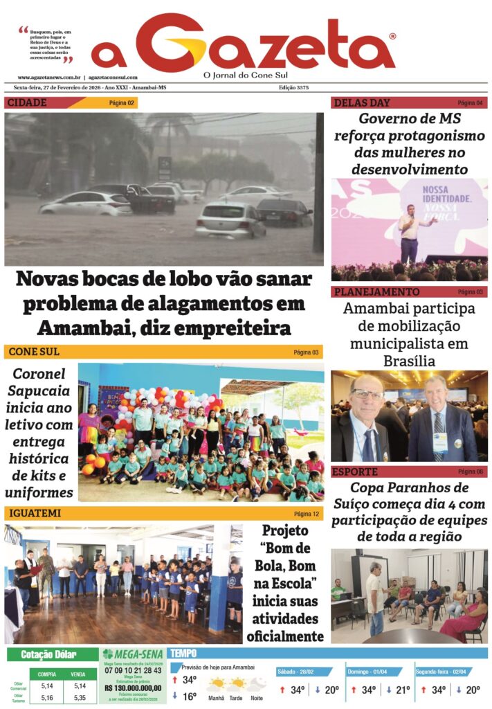 Jornal A Gazeta – Edição de 27 de fevereiro de 2026