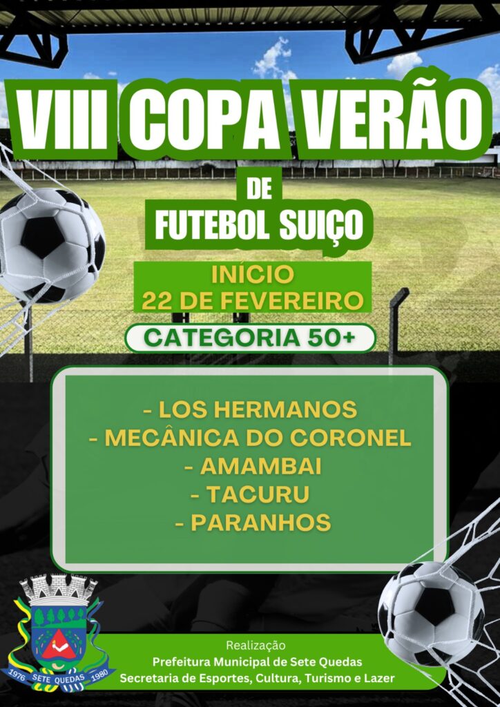 Com a participação de 23 equipes Copa Verão de Suíço 2026 começa dia 22 em Sete Quedas Com a participação de 23 equipes Copa Verão de Suíço 2026 começa dia 22 em Sete Quedas