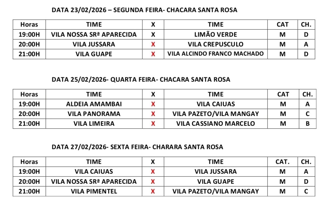 Intervilas de Suíço segue nesta segunda-feira com três jogos em Amambai
