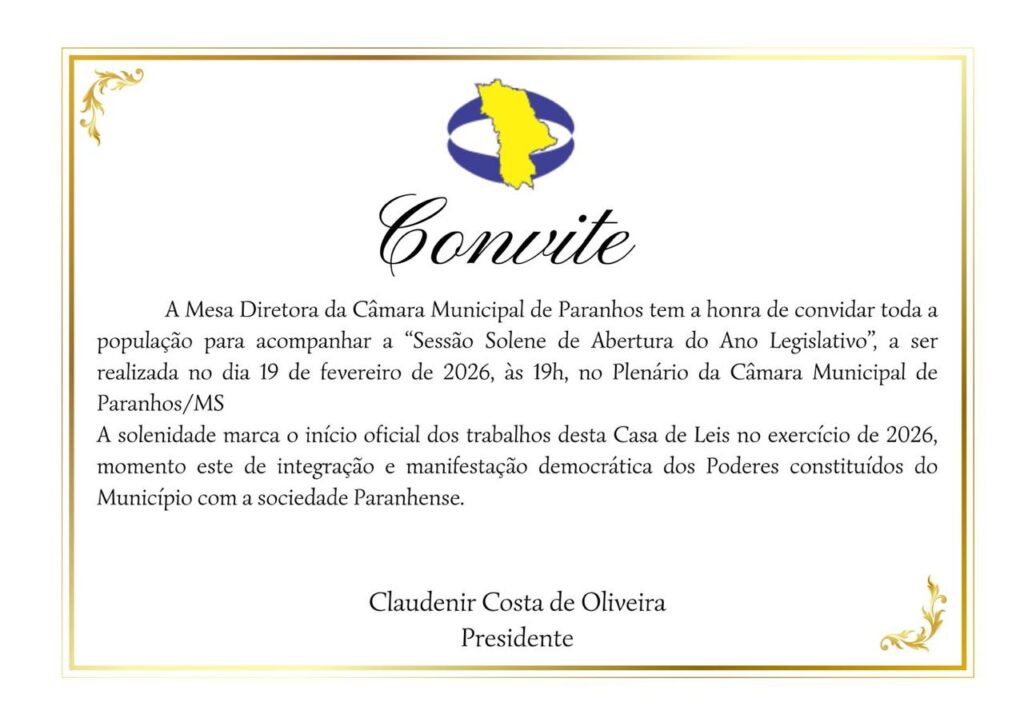 Câmaras de Aral Moreira e Paranhos abrem ano legislativo 2026 nesta quinta-feira