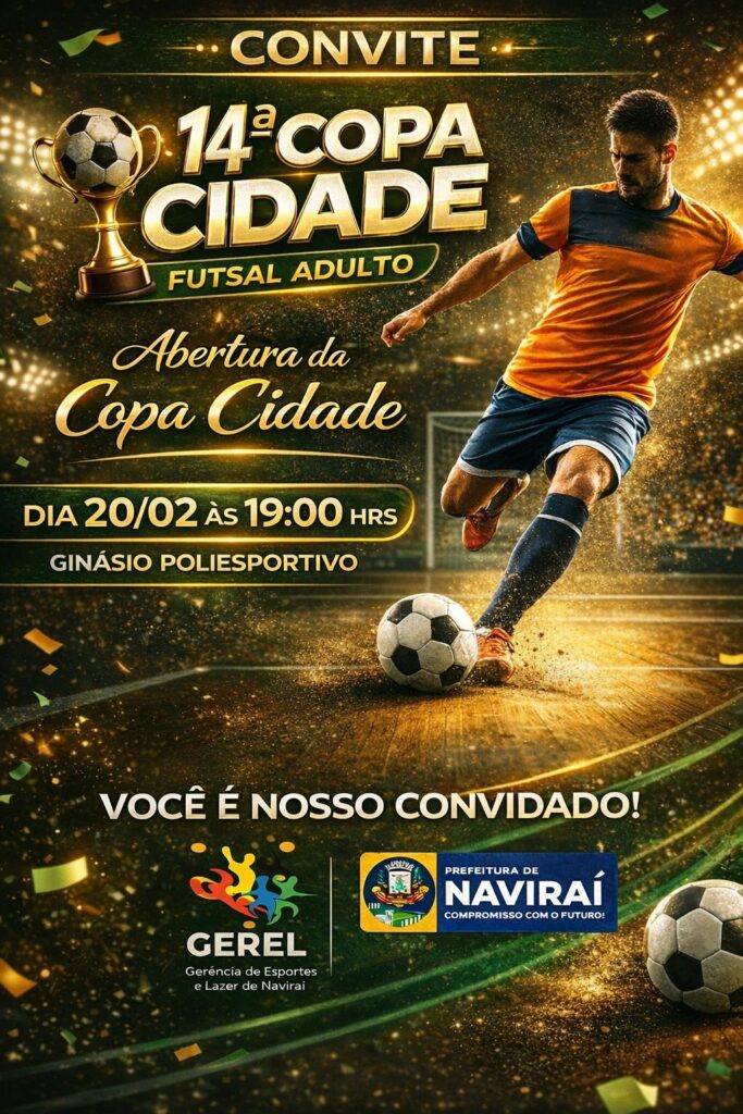 14ª Copa Cidade de Futsal Adulto começa nesta sexta em Naviraí