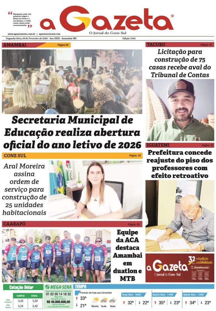 Jornal A Gazeta – Edição de 09 de fevereiro de 2026