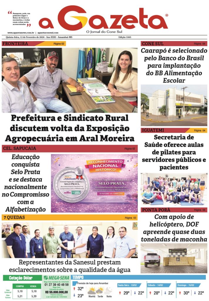 Jornal A Gazeta – Edição de 12 de fevereiro de 2026