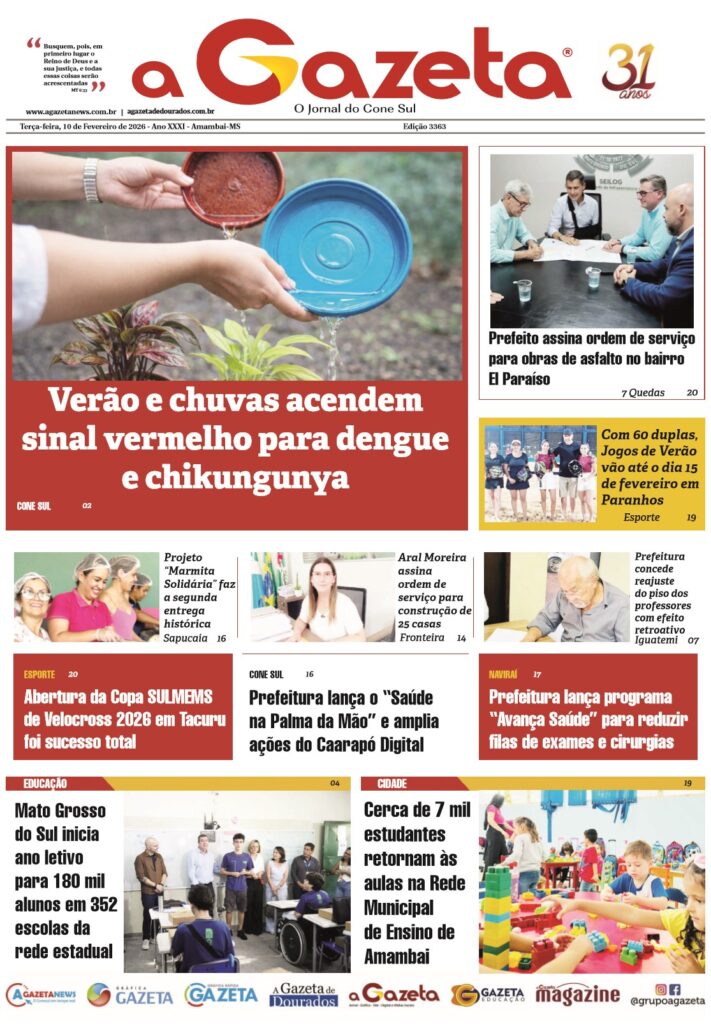 Jornal A Gazeta – Edição de 10 de fevereiro de 2026