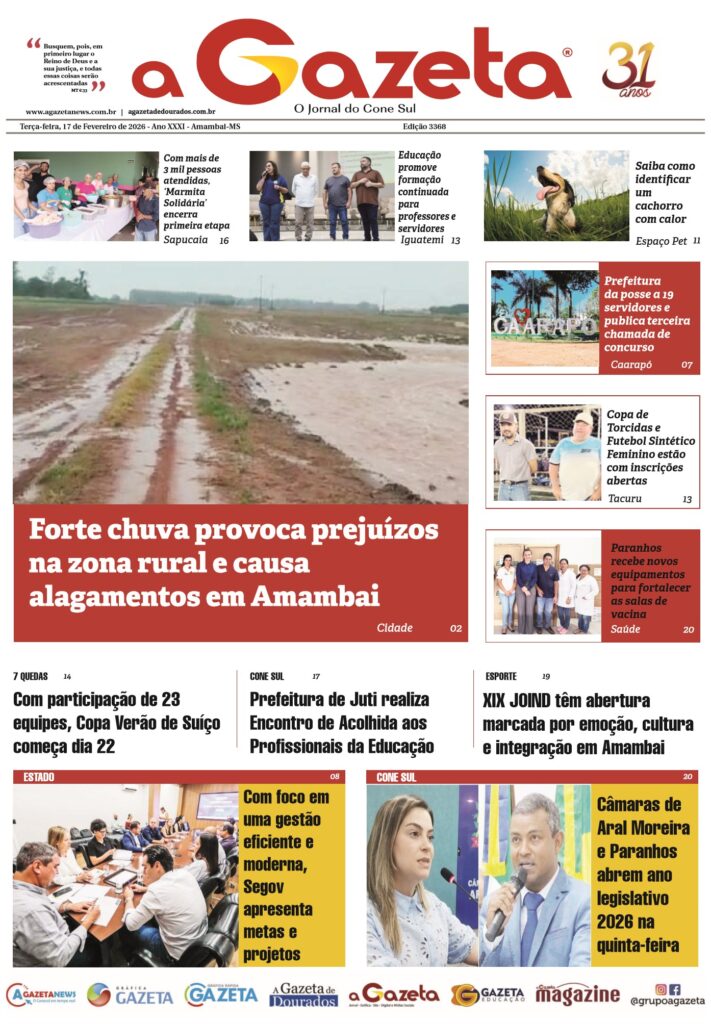 Jornal A Gazeta – Edição de 17 de fevereiro de 2026
