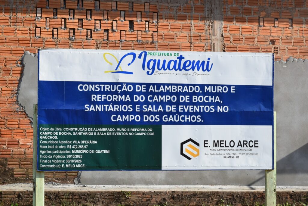 Iguatemi: Com recursos próprios, Escola Municipal de Tempo Integral Tancredo Neves será ampliada com anfiteatro e campo de futebol suíço