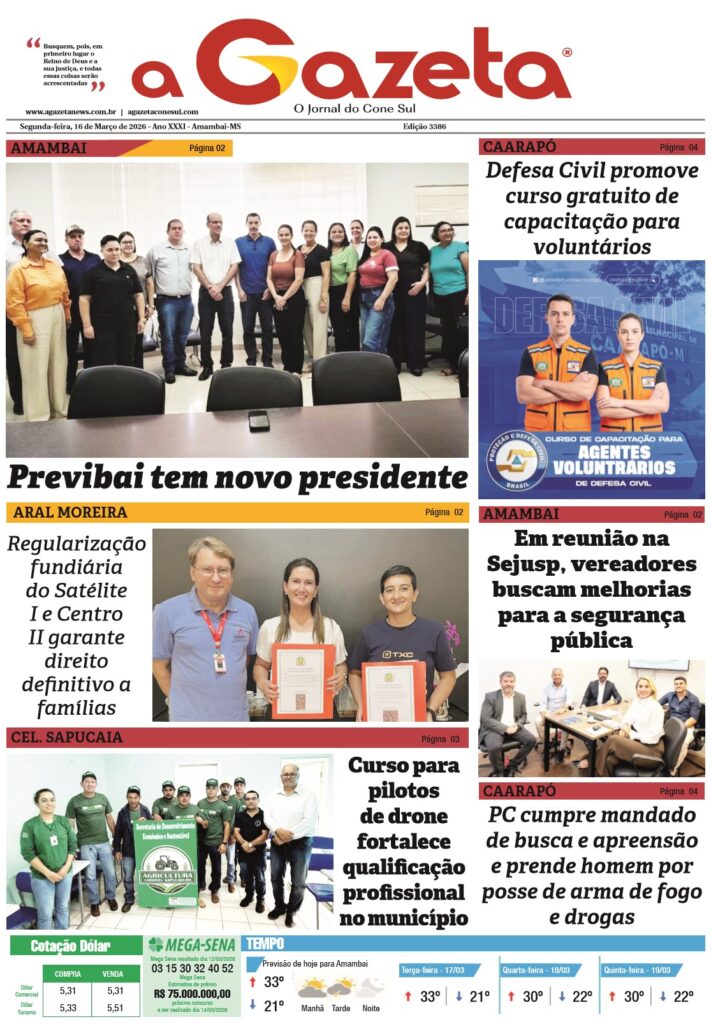 Jornal A Gazeta – Edição de 16 de março de 2026