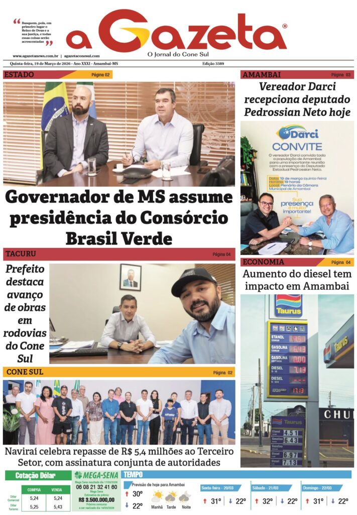 Jornal A Gazeta – Edição de 19 de março de 2026