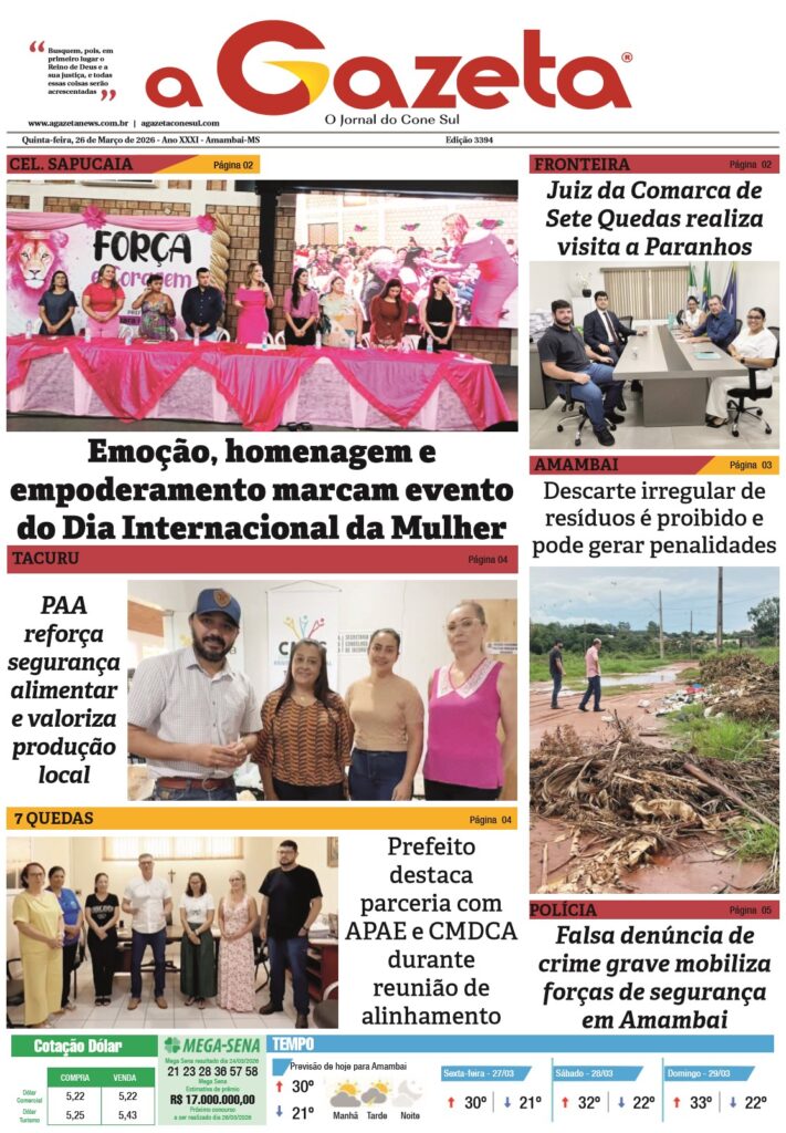 Jornal A Gazeta – Edição de 26 de março de 2026