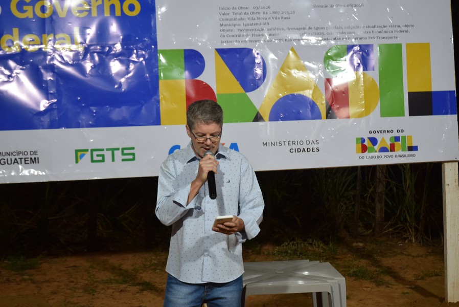 Iguatemi: Prefeito Lídio Ledesma lança oficialmente pavimentação asfáltica no bairro da Vila Nova Esperança