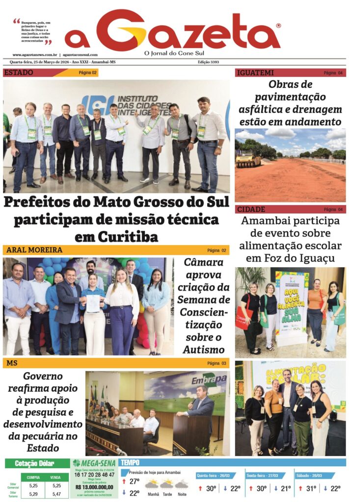 Jornal A Gazeta – Edição de 25 de março de 2026