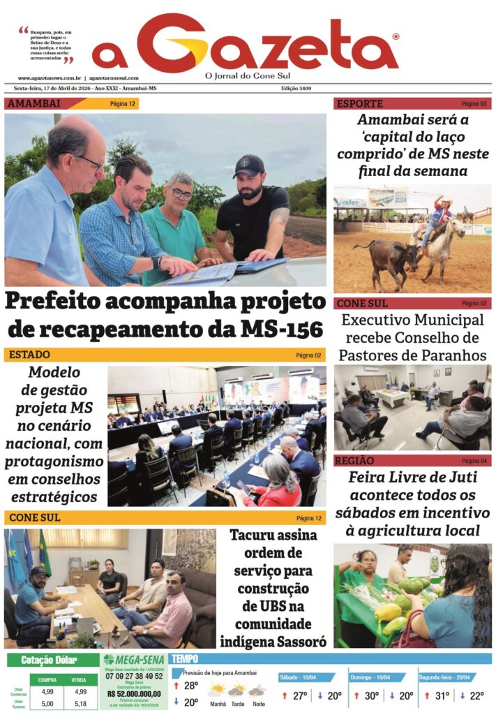Jornal A Gazeta – Edição de 17 de abril de 2026