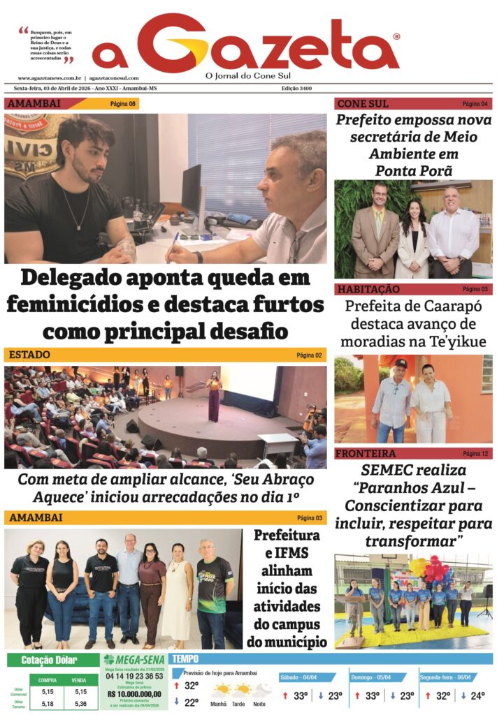 Jornal A Gazeta – Edição de 03 de abril de 2026