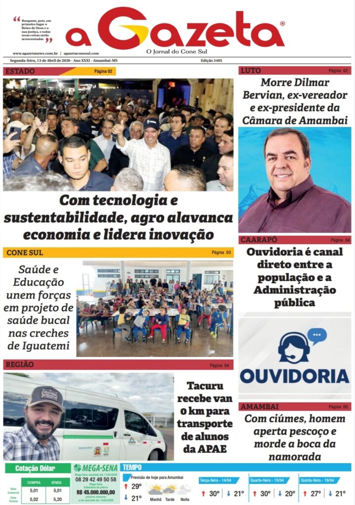 Jornal A Gazeta – Edição de 13 de abril de 2026