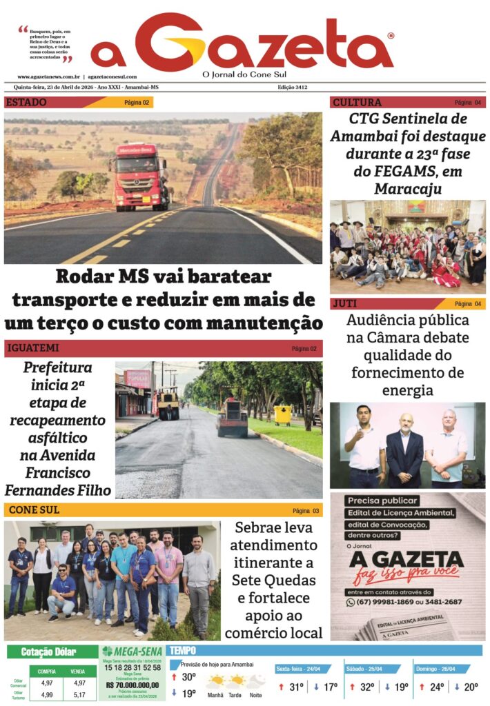 Jornal A Gazeta – Edição de 23 de abril de 2026