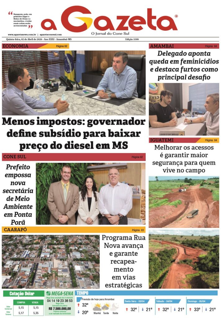 Jornal A Gazeta – Edição de 02 de abril de 2026