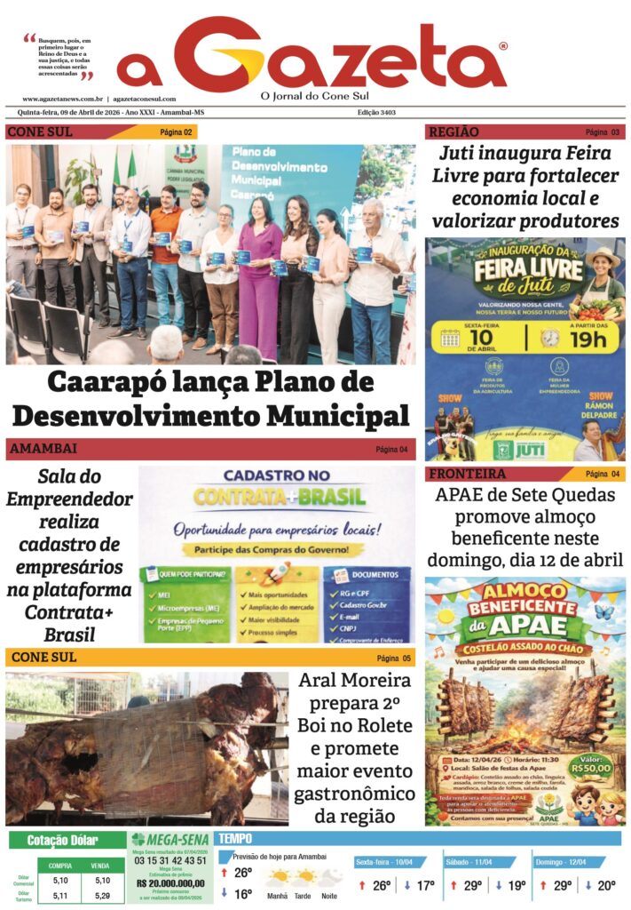 Jornal A Gazeta – Edição de 09 de abril de 2026