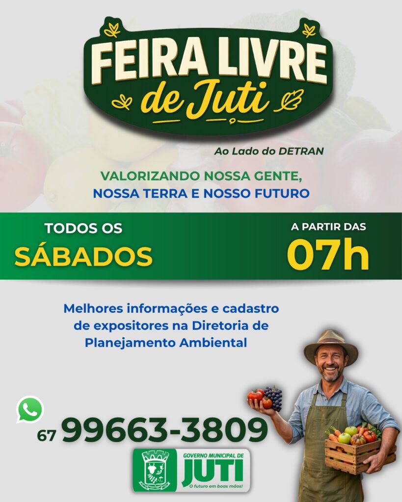 Feira Livre de Juti acontece todos os sábados em incentivo à agricultura local
