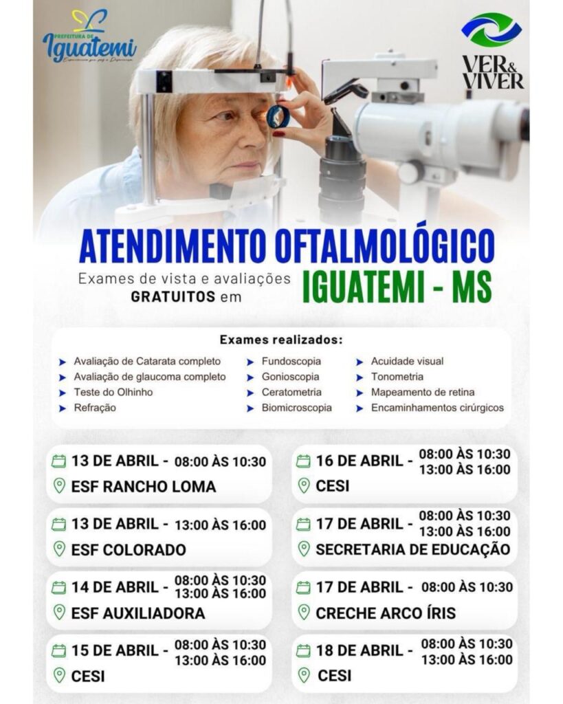 Cuidar da saúde dos olhos é garantir qualidade de vida para a população iguatemiense