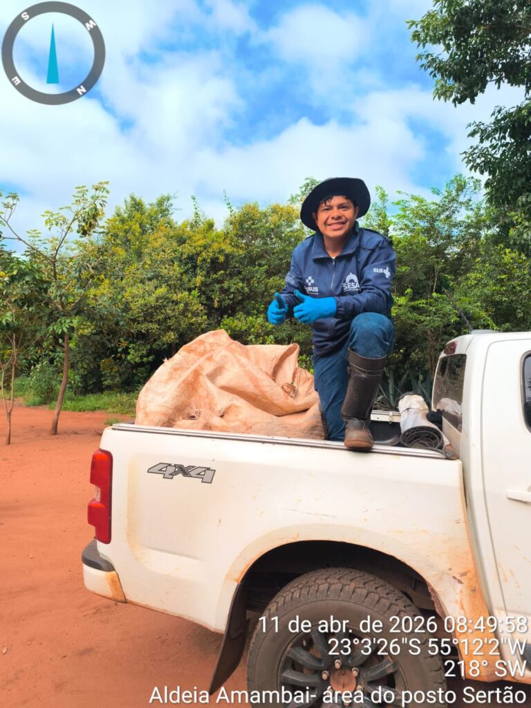 Ação conjunta mobiliza comunidade indígena no combate à dengue em Amambai