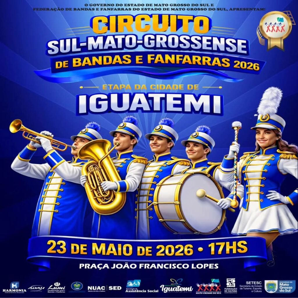 Iguatemi sediará a 1ª etapa do Circuito Sul-Mato-Grossense de Bandas e Fanfarras 2026
