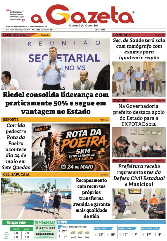 Jornal A Gazeta – Edição de 08 de maio de 2026