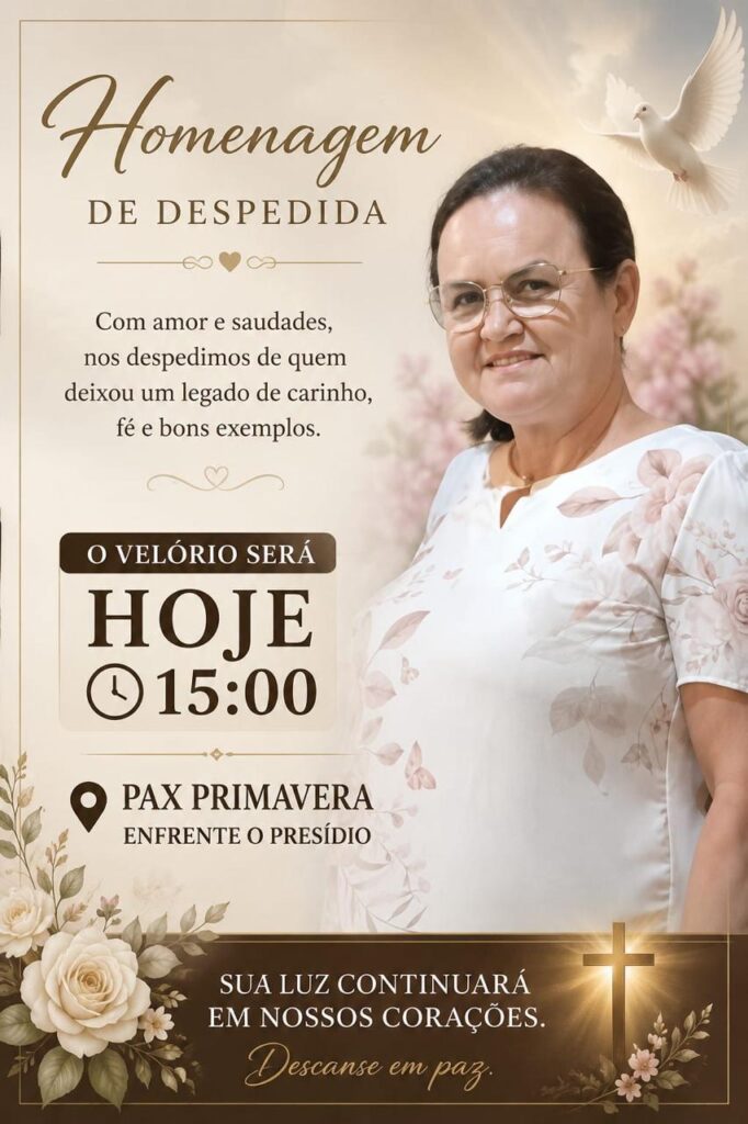 Nota de falecimento de Aparecida Maria Medeiros dos Santos Nota de falecimento de Aparecida Maria Medeiros dos Santos