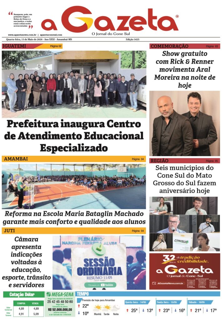 Jornal A Gazeta – Edição de 13 de maio de 2026