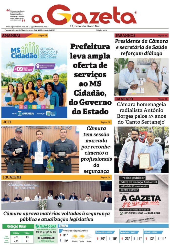 Jornal A Gazeta, dia 06 de maio - Edição 3420_1