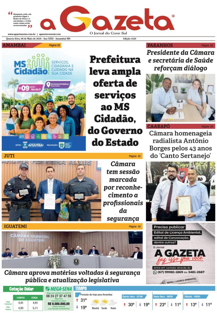 Jornal A Gazeta – Edição de 06 de maio de 2026
