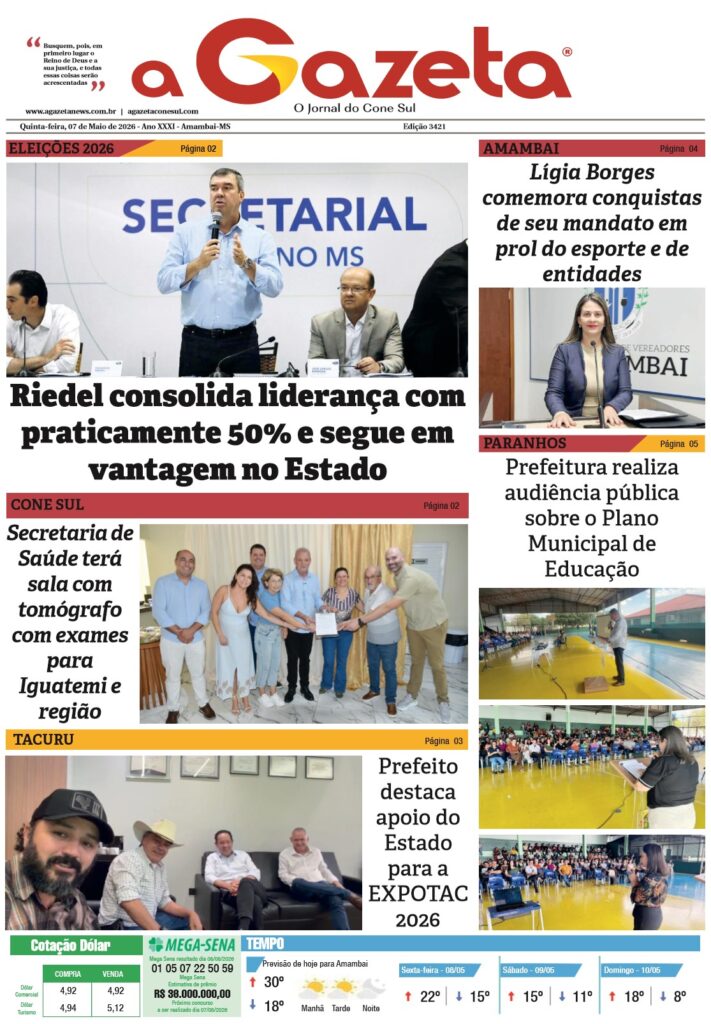 Jornal A Gazeta – Edição de 07 de maio de 2026
