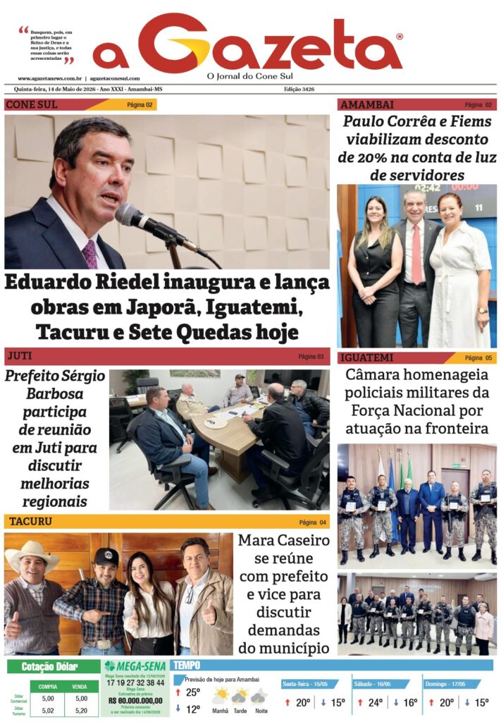 Jornal A Gazeta – Edição de 14 de maio de 2026