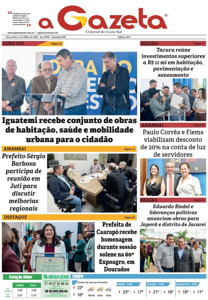 Jornal A Gazeta – Edição de 15 de maio de 2026