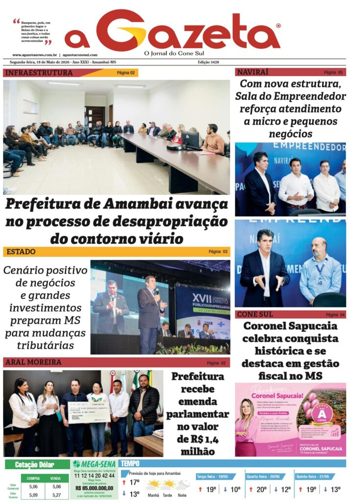 Jornal A Gazeta – Edição de 18 de maio de 2026