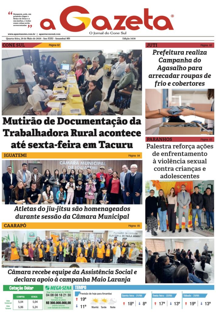 Jornal A Gazeta – Edição de 20 de maio de 2026