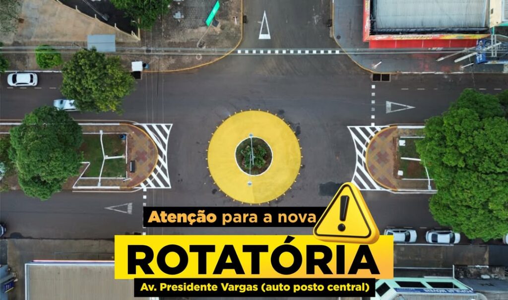 Antiga ilha de trânsito da Avenida Presidente Vargas é transformada em rotatória em Iguatemi