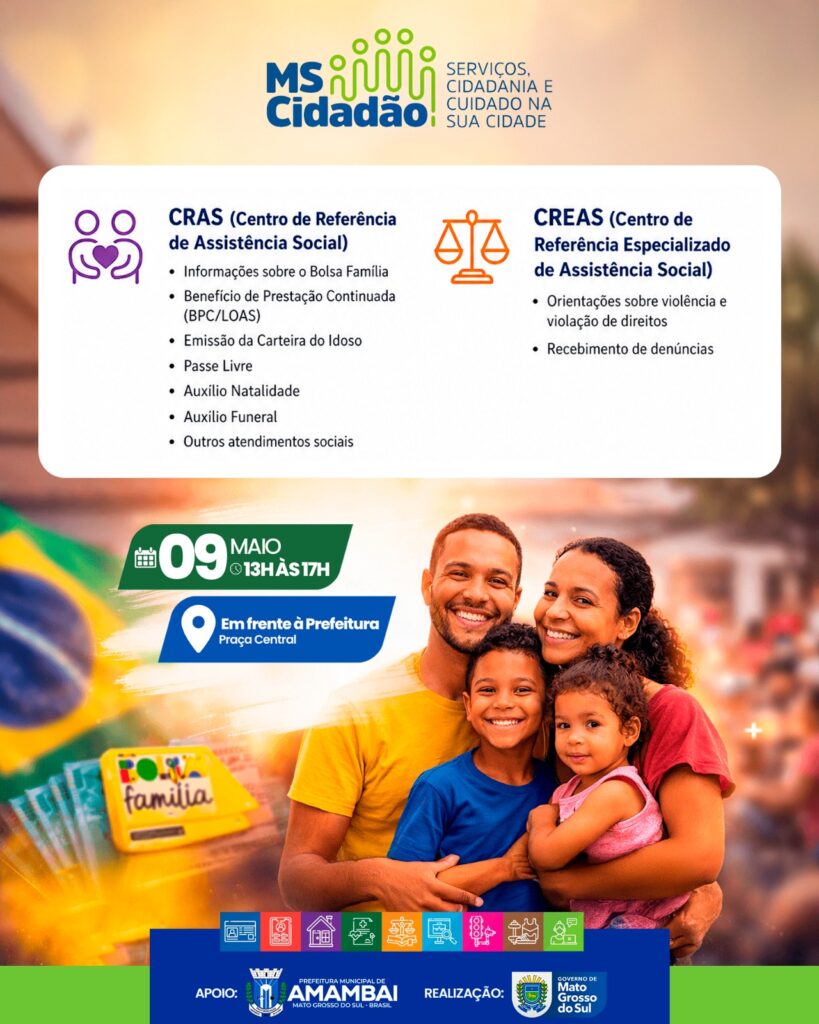 Prefeitura de Amambai levará ampla oferta de serviços ao MS Cidadão promovido pelo Governo do Estado de Mato Grosso do Sul