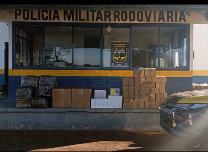 Amambai: BPMRv apreende eletrônicos, perfumes e mercadorias estrangeiras durante fiscalização na MS-386