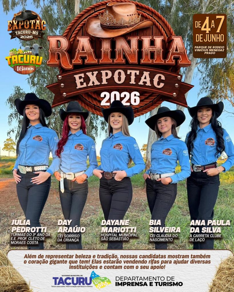 Concurso Rainha EXPOTAC 2026 une beleza, solidariedade e apoio a instituições de Tacuru Concurso Rainha EXPOTAC 2026 une beleza, solidariedade e apoio a instituições de Tacuru