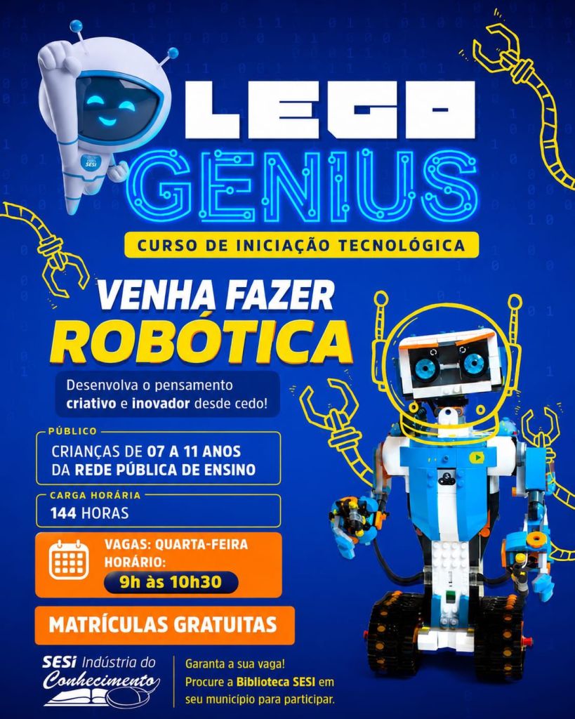 Biblioteca SESI de Amambai abre matrículas para curso gratuito de robótica voltado a crianças da rede pública