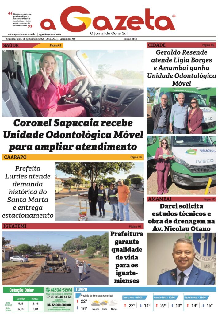 Jornal A Gazeta – Edição de 08 de junho de 2026