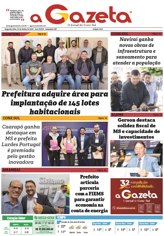 Jornal A Gazeta – Edição de 22 de junho de 2026