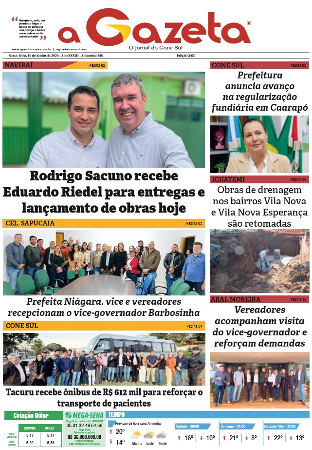 Jornal A Gazeta – Edição de 19 de junho de 2026